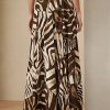 Brown Women’s Ralph Lauren Liliosa Zebra-Print Linen Voile Skirts