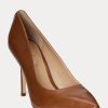 Brown Women’s Ralph Lauren Lindella II Burnished Leather Heels