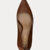 Brown Women’s Ralph Lauren Lindella II Burnished Leather Heels