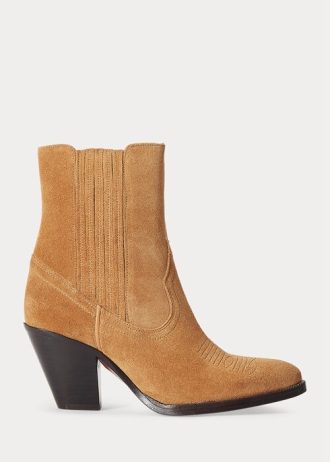 Brown Women’s Ralph Lauren Lowrey Suede Cowboy Boots