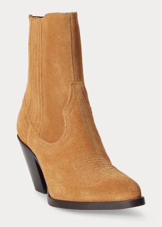 Brown Women’s Ralph Lauren Lowrey Suede Cowboy Boots