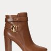 Brown Women’s Ralph Lauren Madelyn Burnished Leatherie Boots