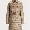 Brown Women’s Ralph Lauren Metallic Quilted Down  Coats