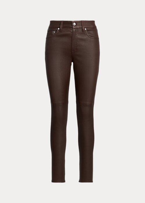 Brown Women’s Ralph Lauren Nappa Leather Skinny Ankle Pants Brown Women’s Ralph Lauren Nappa Leather Skinny Ankle Pants
