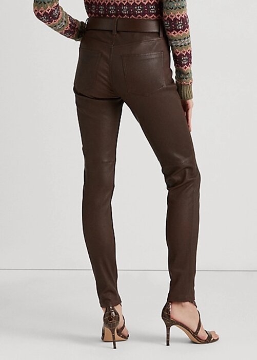 Brown Women’s Ralph Lauren Nappa Leather Skinny Ankle Pants Brown Women’s Ralph Lauren Nappa Leather Skinny Ankle Pants
