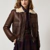 Brown Women’s Ralph Lauren Niketa Burnished Merino Shearling Jackets
