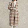 Brown Women’s Ralph Lauren Plaid Wool-blend   Coats