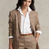 Brown Women’s Ralph Lauren Plaid Wool-Linen Tweed Jackets