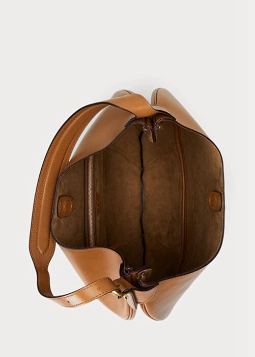 Brown Women’s Ralph Lauren Polo Id Calfskin Medium Shoulder Bags Brown Women’s Ralph Lauren Polo Id Calfskin Medium Shoulder Bags