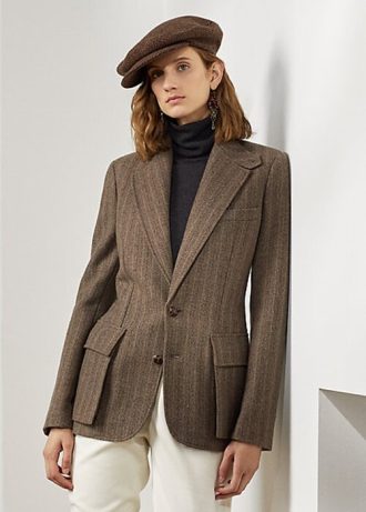 Brown Women’s Ralph Lauren Preston Herringbone Jackets