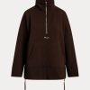 Brown Women’s Ralph Lauren Quarter-Zip Pullover Fleece Jackets