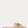 Brown Women’s Ralph Lauren Raffia Logo Slippers