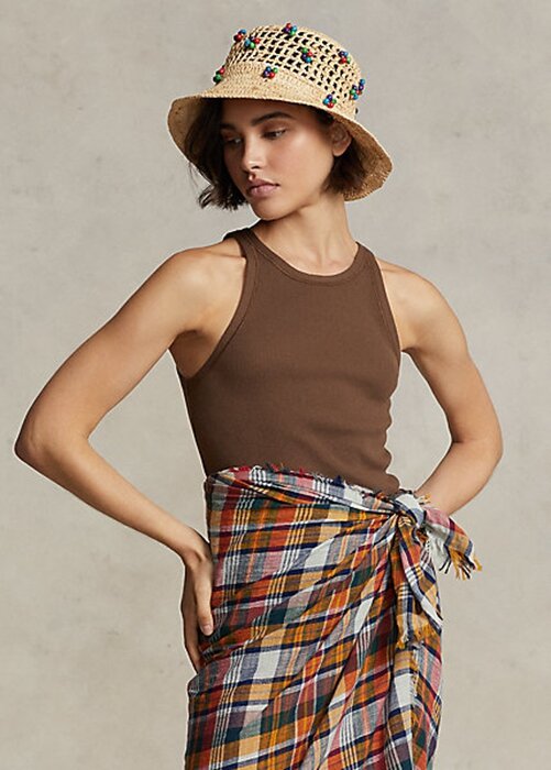 Brown Women’s Ralph Lauren Ribbed Cotton Tanks Brown Women’s Ralph Lauren Ribbed Cotton Tanks