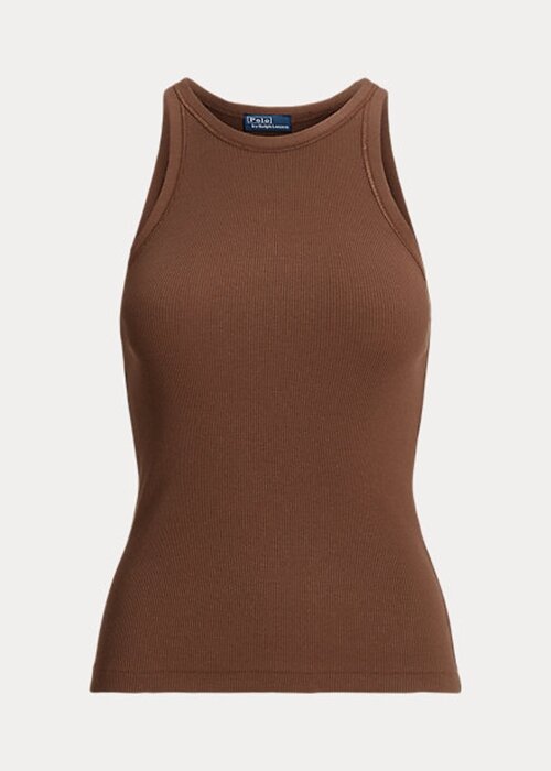 Brown Women’s Ralph Lauren Ribbed Cotton Tanks Brown Women’s Ralph Lauren Ribbed Cotton Tanks