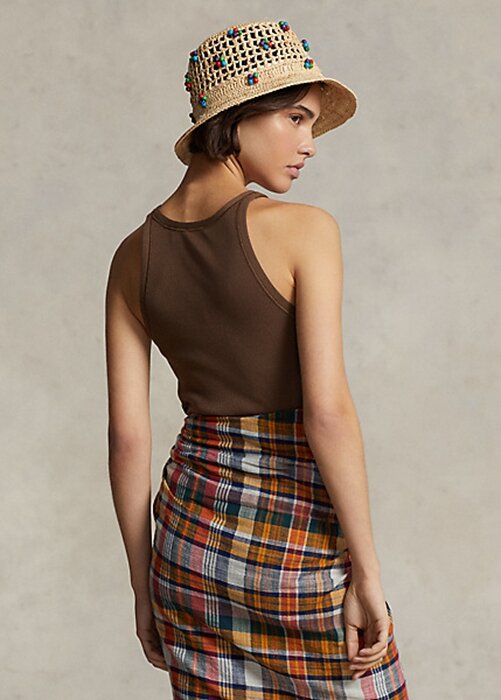 Brown Women’s Ralph Lauren Ribbed Cotton Tanks Brown Women’s Ralph Lauren Ribbed Cotton Tanks