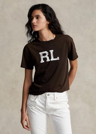 Brown Women’s Ralph Lauren Rl Logo Jersey  T Shirts