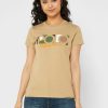 Brown Women’s Ralph Lauren Round Neck Graphic T Shirts