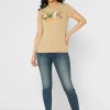 Brown Women’s Ralph Lauren Round Neck Graphic T Shirts