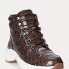 Brown Women’s Ralph Lauren Rylee Embossed Leather High-Top Sneakers Brown Women’s Ralph Lauren Rylee Embossed Leather High-Top Sneakers