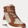 Brown Women’s Ralph Lauren Rylee Monogram Jacquard High-Top Sneakers Brown Women’s Ralph Lauren Rylee Monogram Jacquard High-Top Sneakers