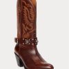 Brown Women’s Ralph Lauren Studded Calfskin Western Boots Brown Women’s Ralph Lauren Studded Calfskin Western Boots