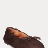 Brown Women’s Ralph Lauren The Suede Pony Ballet Flat Shoes