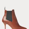 Brown Women’s Ralph Lauren Vachetta Calfskin Kitten-Heel Boots