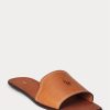 Brown Women’s Ralph Lauren Vachetta Leather Slippers
