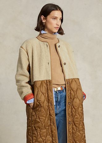 Brown Women’s Ralph Lauren Water-Repellent Belted Hybrid Liner Coats