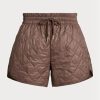 Brown Women’s Ralph Lauren Water-repellent Quilted Drawstring  Shorts