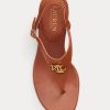 Brown Women’s Ralph Lauren Westcott II Tumbled Leather Sandals