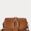 Brown Women’s Ralph Lauren Woven Calfskin Welington Crossbody Bags