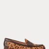 Brown Women’s Ralph Lauren Wynnie Leopard-Print Haircalf Loafers