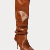 Brown Women’s Ralph Lauren Zoe Tall Calfskin Leather Boots Brown Women’s Ralph Lauren Zoe Tall Calfskin Leather Boots