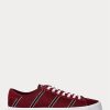 Burgundy Men’s Ralph Lauren Nelson Striped Wool-Cotton Sneakers
