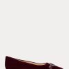 Burgundy Women’s Ralph Lauren Lilah Velvet Ballet Flat Shoes