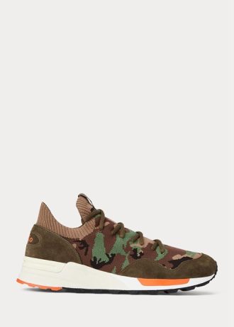 Camo Men’s Ralph Lauren Trackster 200II Camo Knit Sneakers