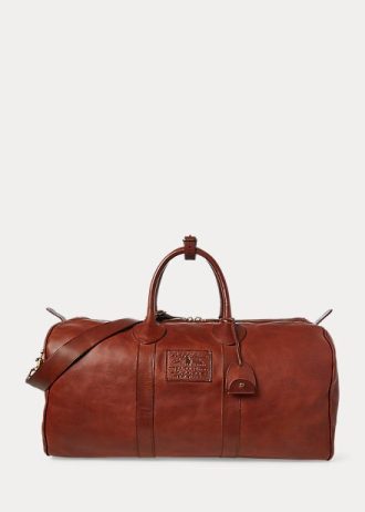 Chocolate Men’s Ralph Lauren Heritage Leather Duffle Bags