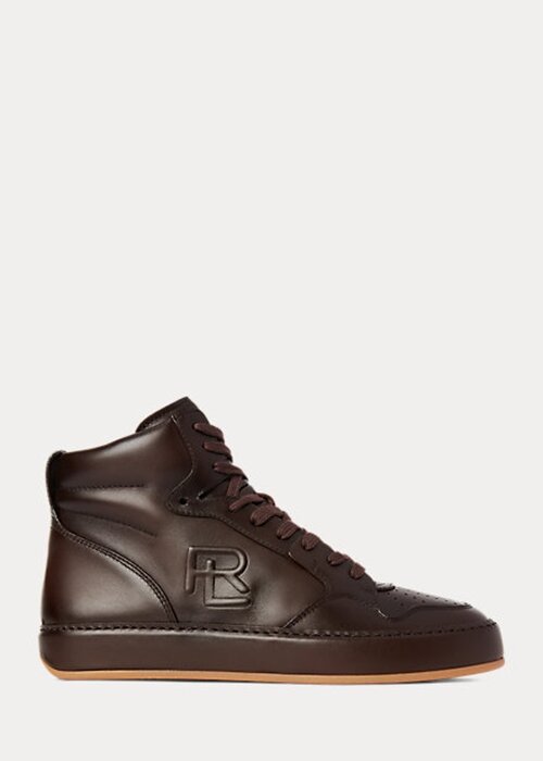 Chocolate Women’s Ralph Lauren Jaemyn Calfskin High-Top Sneakers Chocolate Women’s Ralph Lauren Jaemyn Calfskin High-Top Sneakers