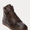 Chocolate Women’s Ralph Lauren Jaemyn Calfskin High-Top Sneakers Chocolate Women’s Ralph Lauren Jaemyn Calfskin High-Top Sneakers