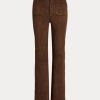 Chocolate Women’s Ralph Lauren Lambskin Suede Patch-Pocket Flare Pants Chocolate Women’s Ralph Lauren Lambskin Suede Patch-Pocket Flare Pants