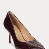 Chocolate Women’s Ralph Lauren Lanette Faux-Snakeskin Heels