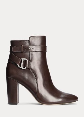 Chocolate Women’s Ralph Lauren Madelyn Burnished Leatherie Boots