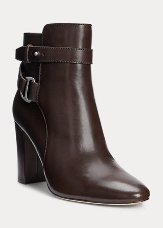 Chocolate Women’s Ralph Lauren Madelyn Burnished Leatherie Boots