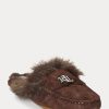 Chocolate Women’s Ralph Lauren Savanah Faux Fur-Trim Suede Flat Shoes Chocolate Women’s Ralph Lauren Savanah Faux Fur-Trim Suede Flat Shoes