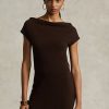 Chocolate Women’s Ralph Lauren Straight-Neck Cashmere Dress