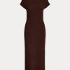 Chocolate Women’s Ralph Lauren Straight-Neck Cashmere Dress