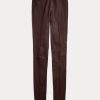 Chocolate Women’s Ralph Lauren Stretch Lambskin Skinny Pants