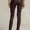 Chocolate Women’s Ralph Lauren Stretch Lambskin Skinny Pants