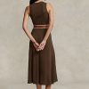 Chocolate Women’s Ralph Lauren Stretch Waffle-Knit Sleeveless Dress